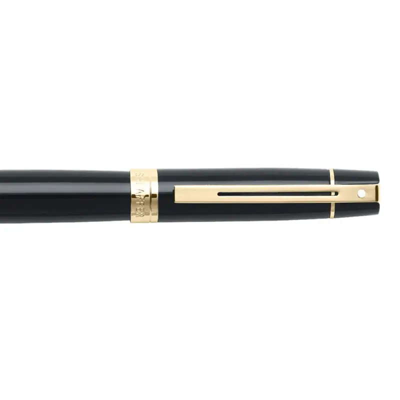 免費客製化刻字【Sheaffer】300黑桿金夾鋼珠筆 SFE1932551✿50B003