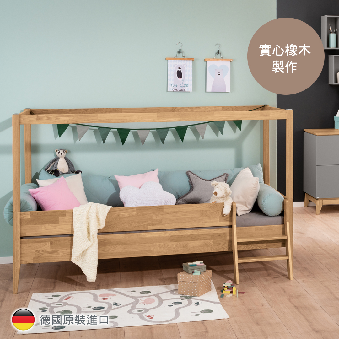德國原裝進口 Sten Oak Bed 兒童床 - 橡木 90 x200 (長210/ 寬97 / 高61) cm  ▶70A014