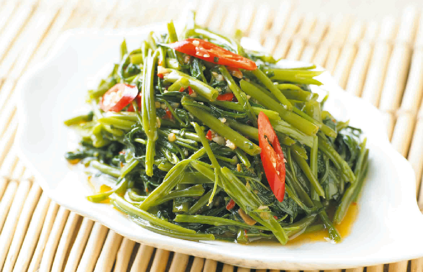 虾酱炒空心菜  