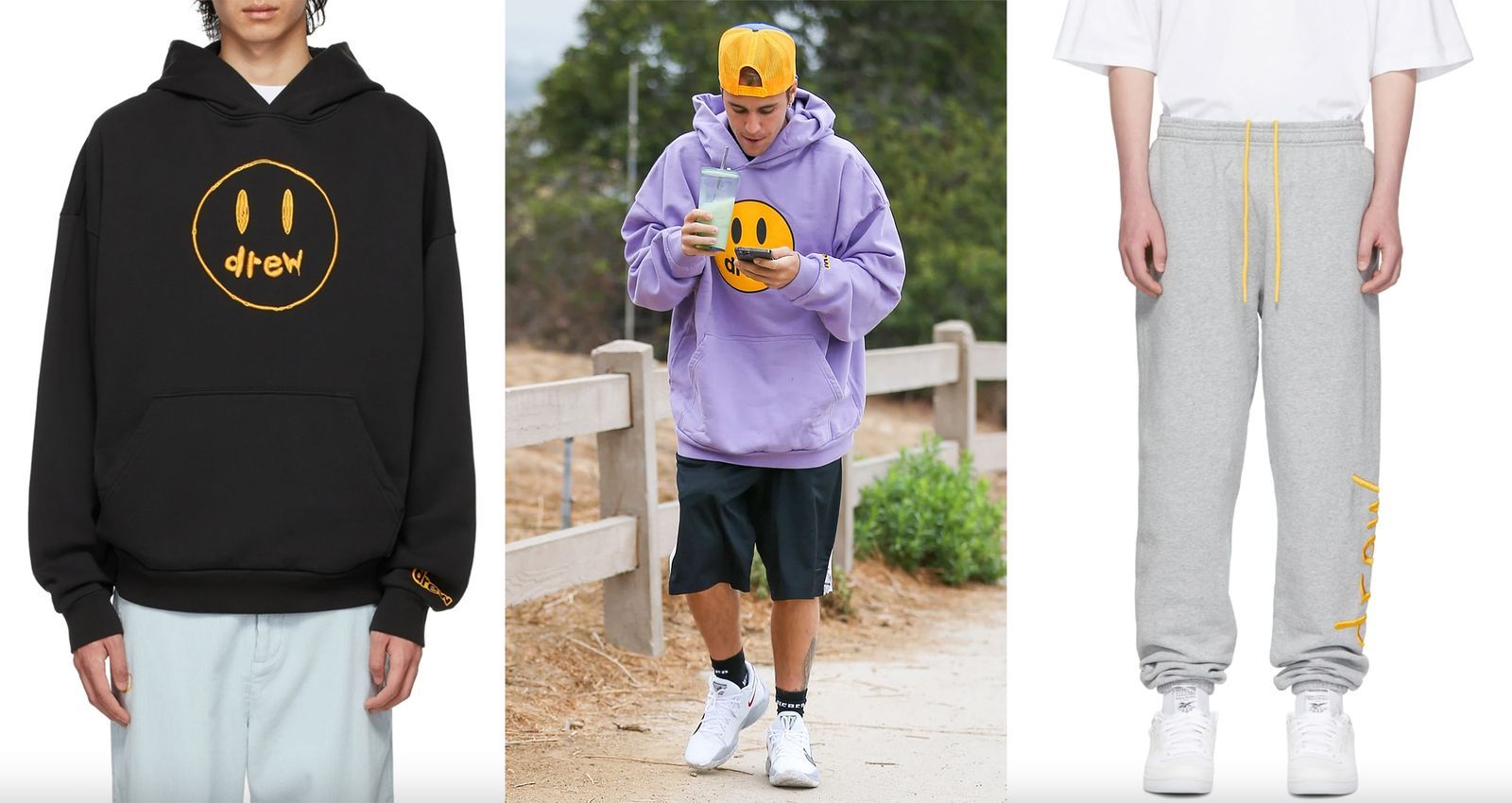 【GQ Shopping Guide】小賈斯汀原創品牌「Drew House」登陸SSENSE！潮人標配笑臉Ｔ獨家款、休閒棉褲，簡單搭出街頭風！