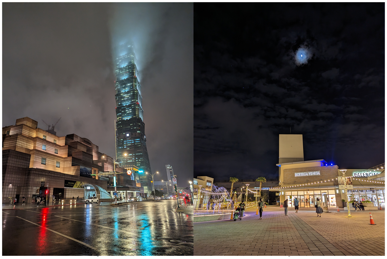 夜拍模式一直是Pixel的強項，無論是下雨天的信義區，還是晴朗的月亮高掛都可以拍出。