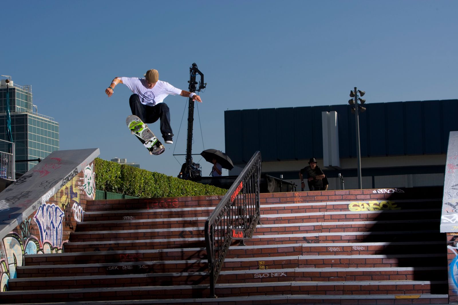LOS ANGELES CA  AUGUST 1  Ryan Sheckler competes in the finals in skate board street at the Summer X Games 14 on August...