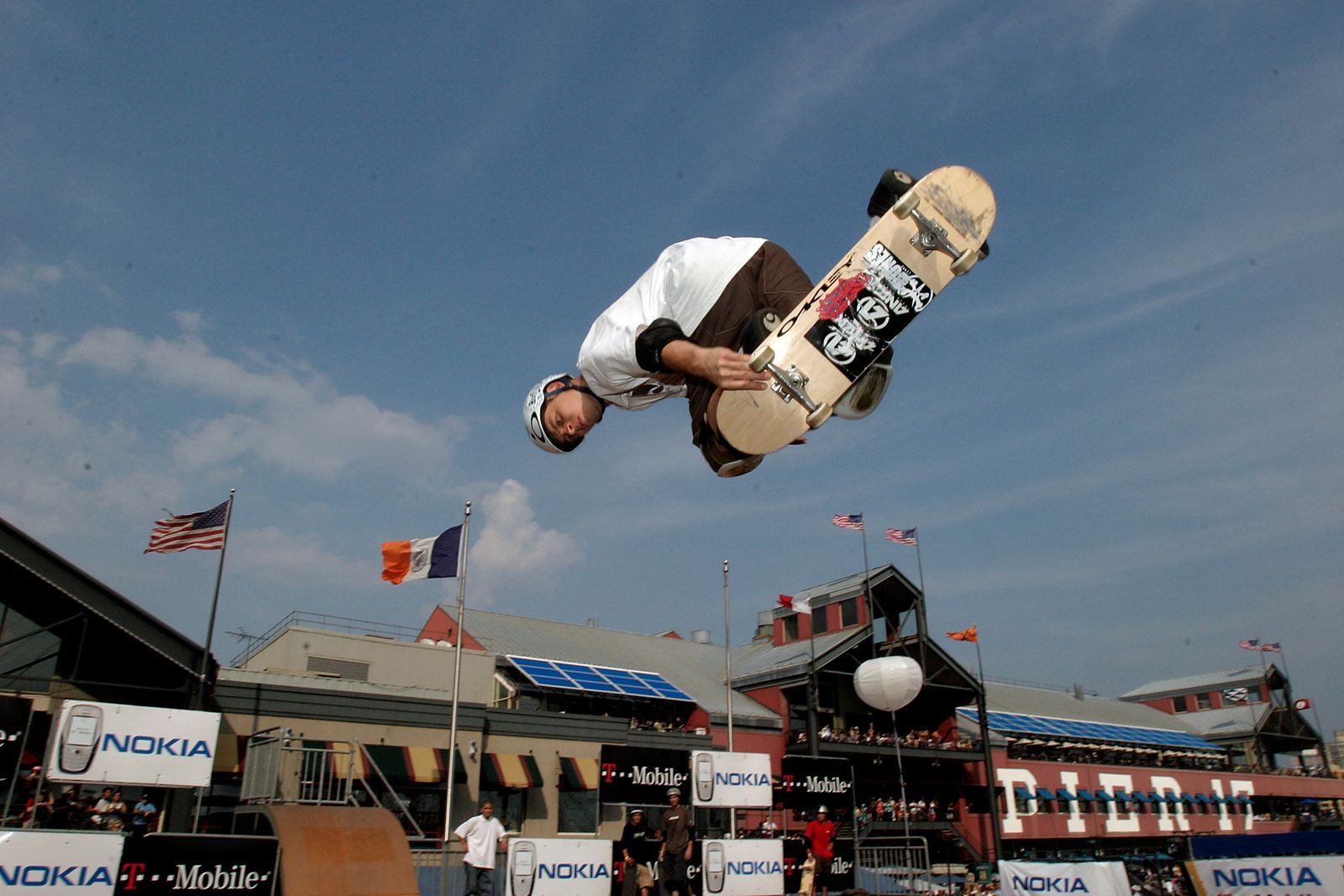 NEW YORK  JULY 17  Pierre Luc Gagnon catches air while competing in the Skateboarding Vert Competition of the TMobile...
