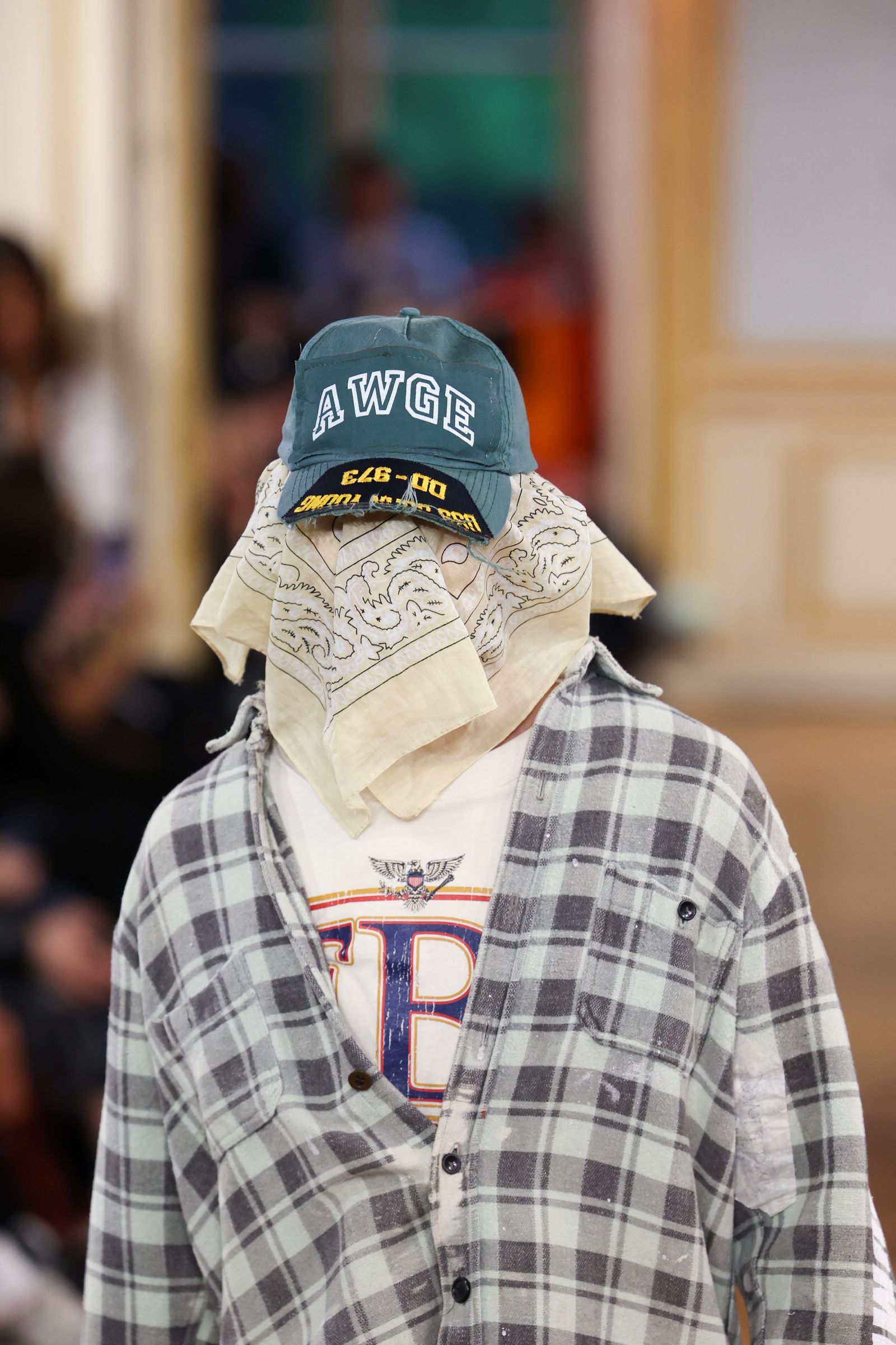 PARIS FRANCE  JUNE 21  A model fashion detail walks the runway during the AAP Rocky X American Sabotage by AWGE Menswear...