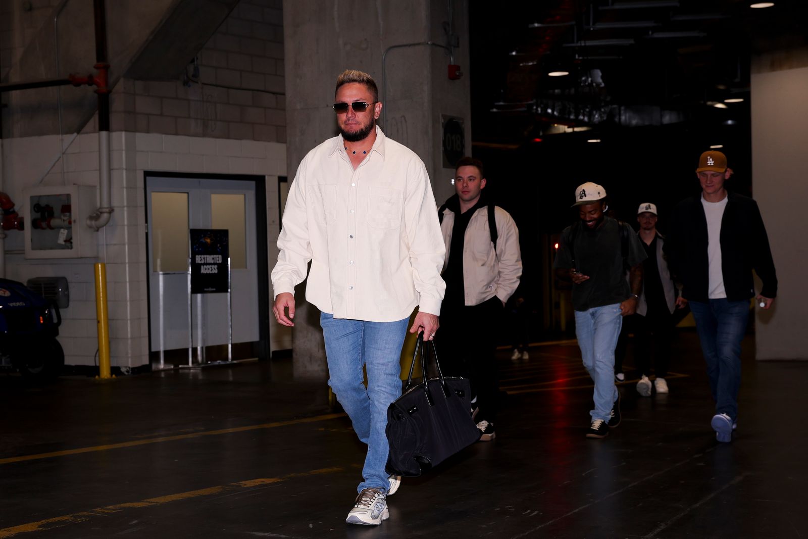 TORONTO ON  NOVEMBER 01 Miguel Rojas 72 of the Los Angeles Dodgers arrives prior to Game Seven of the 2025 World Series...