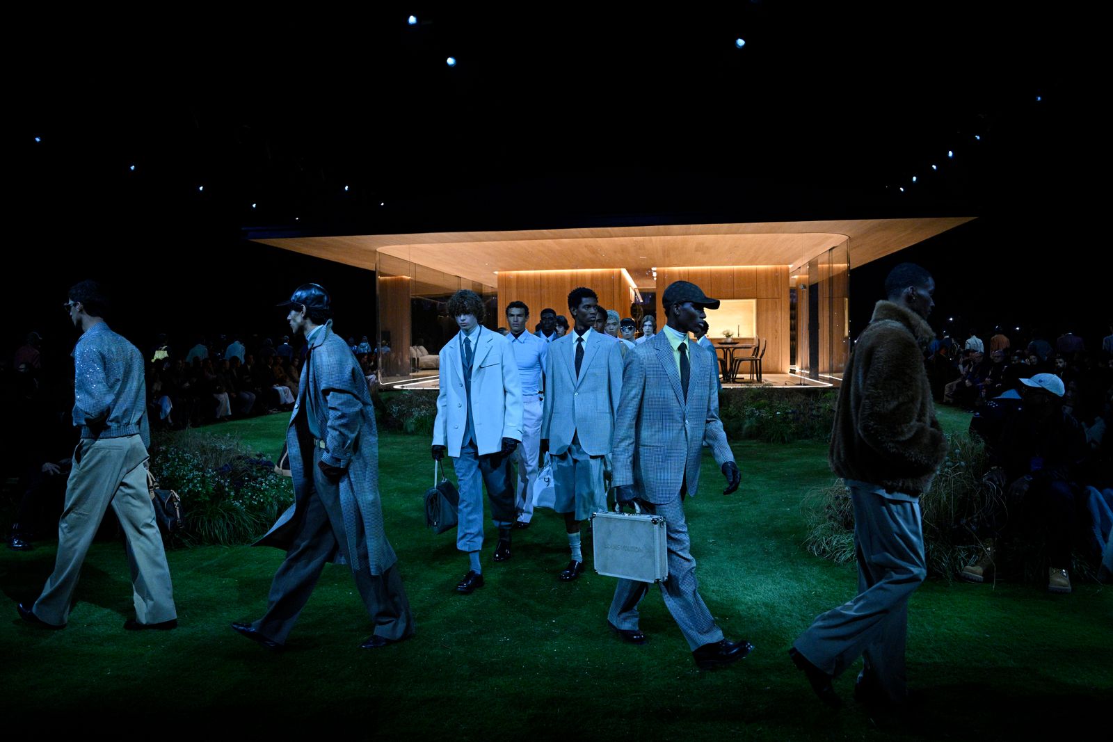 PARIS FRANCE  JANUARY 20   Models walk the runway during the Louis Vuitton Menswear FallWinter 20262027 show as part of...