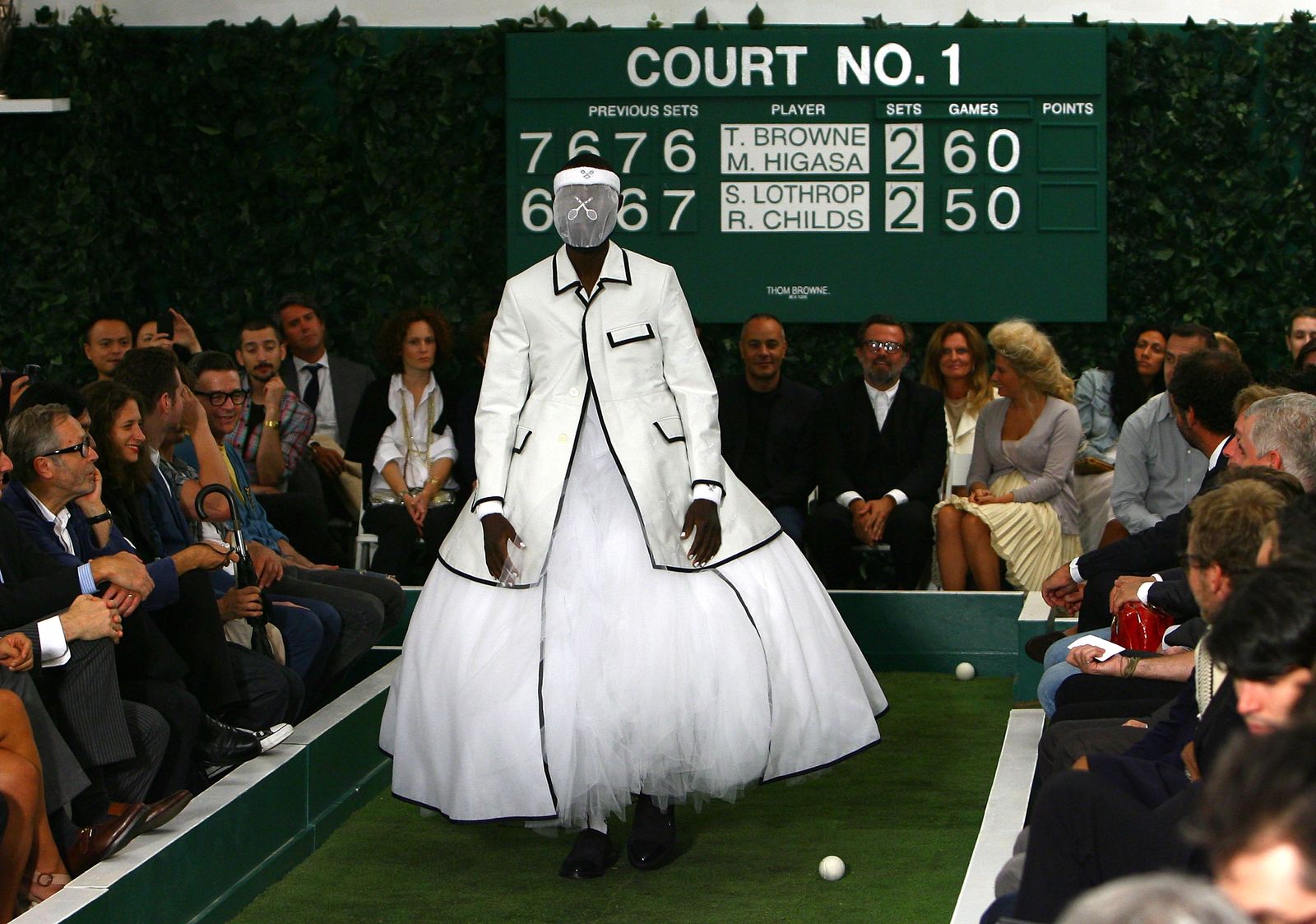 NEW YORK  SEPTEMBER 09  A model walks the runway at the Thom Browne Spring 2009 fashion show during MercedesBenz Fashion...